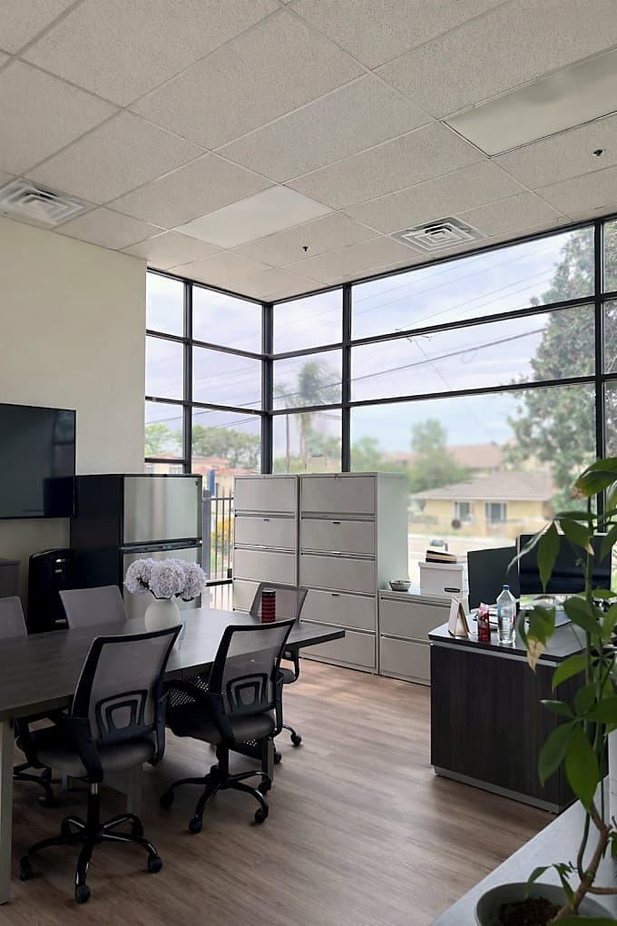 Bright office with new ceiling diffusers